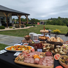 appetizer table wedding outdoors